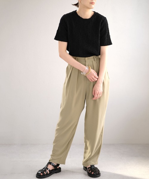 ANDJ(アンドジェイ)の「クラッシュジャガードTシャツ(Tシャツ/カットソー・レディース・オフホワイト/ブラック/ライム・M)」の16枚目の写真