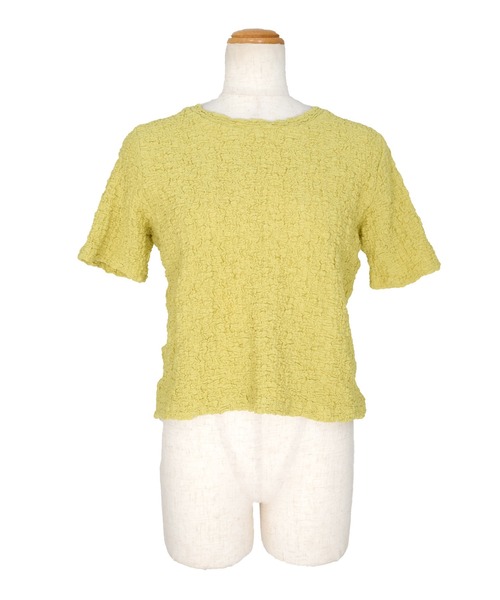 ANDJ(アンドジェイ)の「クラッシュジャガードTシャツ(Tシャツ/カットソー・レディース・オフホワイト/ブラック/ライム・M)」の18枚目の写真