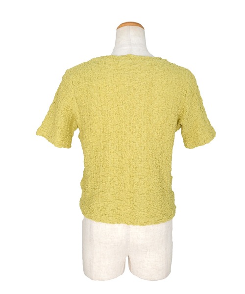 ANDJ(アンドジェイ)の「クラッシュジャガードTシャツ(Tシャツ/カットソー・レディース・オフホワイト/ブラック/ライム・M)」の20枚目の写真