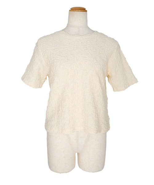 ANDJ(アンドジェイ)の「クラッシュジャガードTシャツ(Tシャツ/カットソー・レディース・オフホワイト/ブラック/ライム・M)」の21枚目の写真