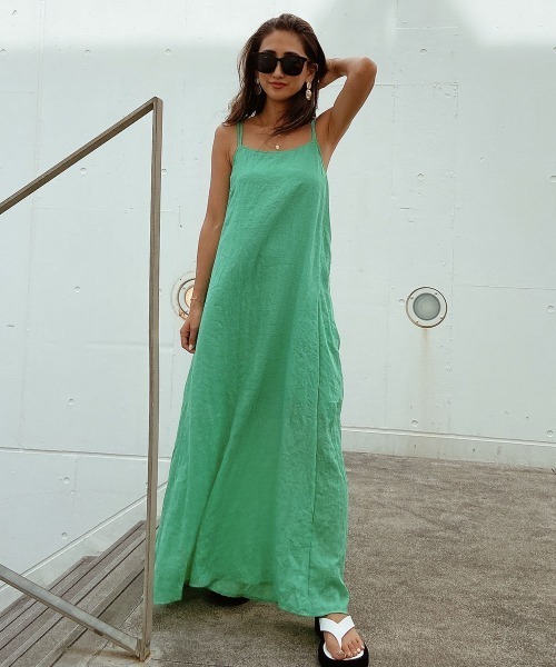 esutoreja（エストレジャ）の「シンプルバックオープンワンピース（ワンピース・レディース・ブラウン/グリーン・FREE）」の2枚目の写真