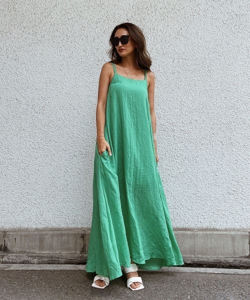 esutoreja（エストレジャ）の「シンプルバックオープンワンピース（ワンピース・レディース・ブラウン/グリーン・FREE）」の3枚目の写真