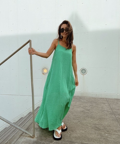esutoreja（エストレジャ）の「シンプルバックオープンワンピース（ワンピース・レディース・ブラウン/グリーン・FREE）」の5枚目の写真