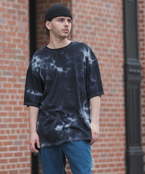 SIDEWAY STANCE（サイドウェイスタンス）の「【SIDEWAY STANCE】タイダイ柄 ビッグシルエット 半袖Tシャツ（Tシャツ/カットソー・メンズ・ベージュ/ブラック・LARGE/X-LARGE/MEDIUM）」の3枚目の写真