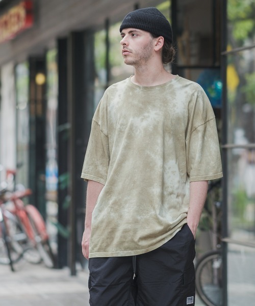 SIDEWAY STANCE（サイドウェイスタンス）の「【SIDEWAY STANCE】タイダイ柄 ビッグシルエット 半袖Tシャツ（Tシャツ/カットソー・メンズ・ベージュ/ブラック・LARGE/X-LARGE/MEDIUM）」の6枚目の写真