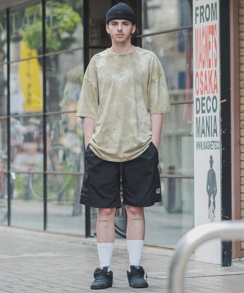 SIDEWAY STANCE（サイドウェイスタンス）の「【SIDEWAY STANCE】タイダイ柄 ビッグシルエット 半袖Tシャツ（Tシャツ/カットソー・メンズ・ベージュ/ブラック・LARGE/X-LARGE/MEDIUM）」の8枚目の写真