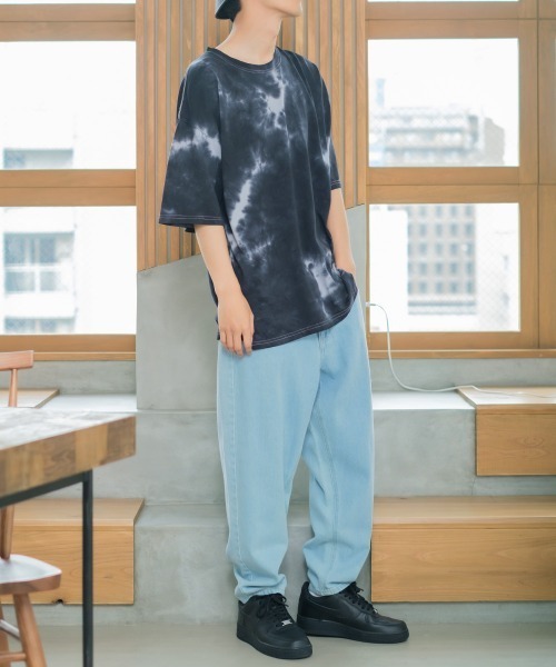 SIDEWAY STANCE（サイドウェイスタンス）の「【SIDEWAY STANCE】タイダイ柄 ビッグシルエット 半袖Tシャツ（Tシャツ/カットソー・メンズ・ベージュ/ブラック・LARGE/X-LARGE/MEDIUM）」の20枚目の写真