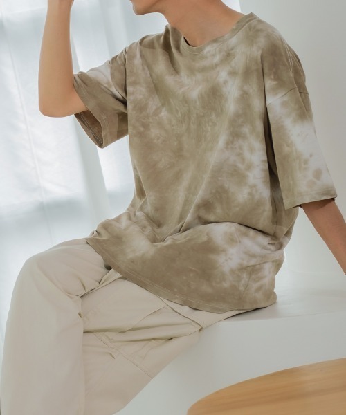 SIDEWAY STANCE（サイドウェイスタンス）の「【SIDEWAY STANCE】タイダイ柄 ビッグシルエット 半袖Tシャツ（Tシャツ/カットソー・メンズ・ベージュ/ブラック・LARGE/X-LARGE/MEDIUM）」の22枚目の写真