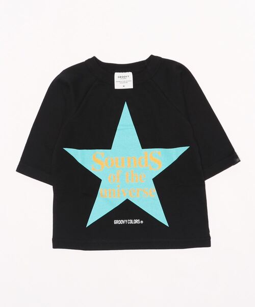 GROOVY COLORS（グルービーカラーズ）の「天竺 STAR ラグラン Tシャツ（Tシャツ/カットソー・キッズ・ホワイト/ブラック・100/110/120/90）」の5枚目の写真