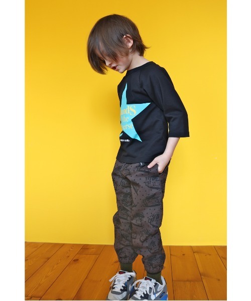 GROOVY COLORS（グルービーカラーズ）の「天竺 STAR ラグラン Tシャツ（Tシャツ/カットソー・キッズ・ホワイト/ブラック・100/110/120/90）」の4枚目の写真