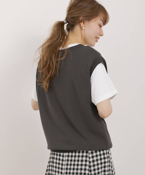 URBAN RESEARCH Sonny Label（アーバンリサーチサニーレーベル）の「インナーTシャツSETニットベスト（ニット/セーター・レディース・スミクロ/ブラック/イエロー・FREE）」の7枚目の写真