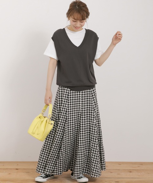 URBAN RESEARCH Sonny Label（アーバンリサーチサニーレーベル）の「インナーTシャツSETニットベスト（ニット/セーター・レディース・スミクロ/ブラック/イエロー・FREE）」の19枚目の写真