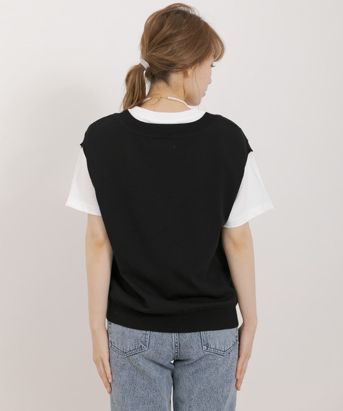 URBAN RESEARCH Sonny Label（アーバンリサーチサニーレーベル）の「インナーTシャツSETニットベスト（ニット/セーター・レディース・スミクロ/ブラック/イエロー・FREE）」の11枚目の写真