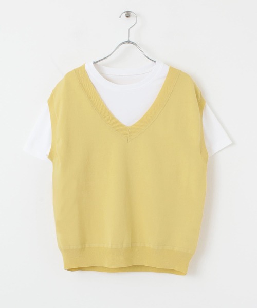 URBAN RESEARCH Sonny Label（アーバンリサーチサニーレーベル）の「インナーTシャツSETニットベスト（ニット/セーター・レディース・スミクロ/ブラック/イエロー・FREE）」の15枚目の写真