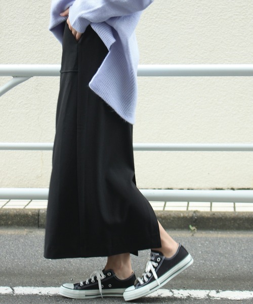 LAVEANGE（ラビアンジェ）の「[新色追加]起毛ツイルタイトスカート（スカート・レディース・ブラック/レッド/カーキ/ブラウン・LL/3L/4L/M/L）」の22枚目の写真