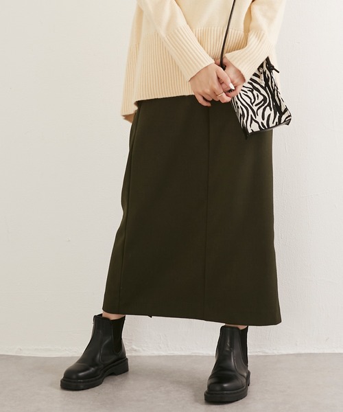 LAVEANGE（ラビアンジェ）の「[新色追加]起毛ツイルタイトスカート（スカート・レディース・ブラック/レッド/カーキ/ブラウン・LL/3L/4L/M/L）」の16枚目の写真