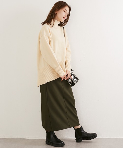 LAVEANGE（ラビアンジェ）の「[新色追加]起毛ツイルタイトスカート（スカート・レディース・ブラック/レッド/カーキ/ブラウン・LL/3L/4L/M/L）」の17枚目の写真