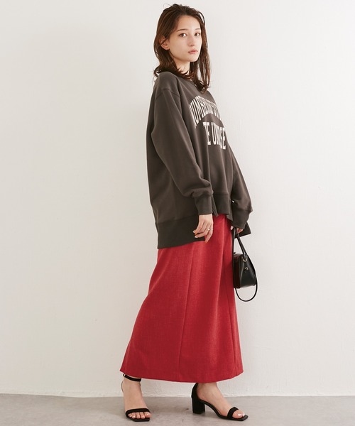 LAVEANGE（ラビアンジェ）の「[新色追加]起毛ツイルタイトスカート（スカート・レディース・ブラック/レッド/カーキ/ブラウン・LL/3L/4L/M/L）」の12枚目の写真