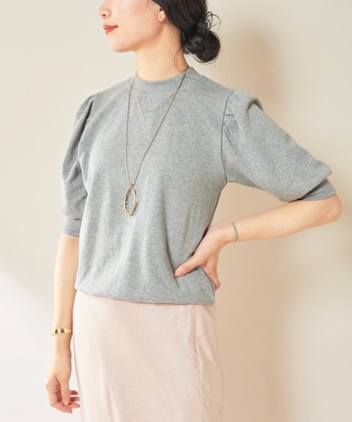 SHENERY（シーナリー）の「パフスリーブミニ裏毛プルオーバー（Tシャツ/カットソー・レディース・グレー/オフホワイト・FREE）」の17枚目の写真