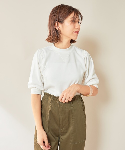 SHENERY（シーナリー）の「パフスリーブミニ裏毛プルオーバー（Tシャツ/カットソー・レディース・グレー/オフホワイト・FREE）」の5枚目の写真