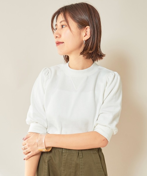 SHENERY（シーナリー）の「パフスリーブミニ裏毛プルオーバー（Tシャツ/カットソー・レディース・グレー/オフホワイト・FREE）」の3枚目の写真