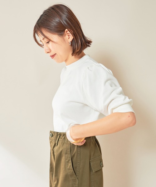 SHENERY（シーナリー）の「パフスリーブミニ裏毛プルオーバー（Tシャツ/カットソー・レディース・グレー/オフホワイト・FREE）」の6枚目の写真