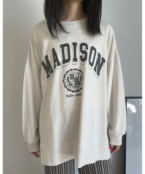 MLI'A（エムリア）の「カレッジロゴスウェットトップス（Tシャツ/カットソー・レディース・アイボリー/ベージュ/グリーン/スミクロ・M）」の20枚目の写真