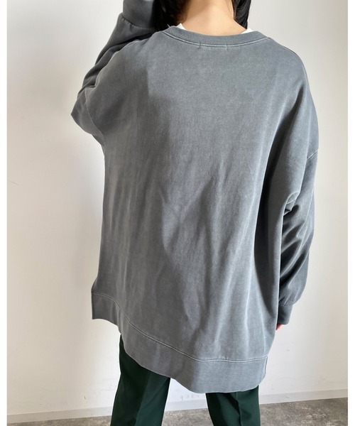 MLI'A（エムリア）の「カレッジロゴスウェットトップス（Tシャツ/カットソー・レディース・アイボリー/ベージュ/グリーン/スミクロ・M）」の18枚目の写真