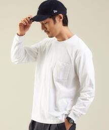 HANES | 【別注】＜Hanes×green label relaxing＞BEEFY ロゴ ポケット ロンT Tシャツ(Tシャツ/カットソー)