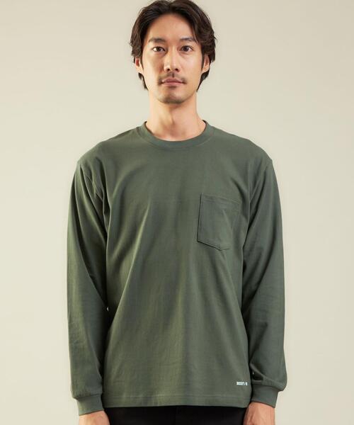 HANES（ヘインズ）の「【別注】＜Hanes×green label relaxing＞BEEFY ロゴ ポケット Tシャツ（Tシャツ/カットソー・メンズ・ダークグリーン/ダークブラウン/ブラック/ホワイト・L/M/S）」の8枚目の写真