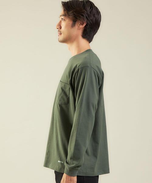 HANES（ヘインズ）の「【別注】＜Hanes×green label relaxing＞BEEFY ロゴ ポケット Tシャツ（Tシャツ/カットソー・メンズ・ダークグリーン/ダークブラウン/ブラック/ホワイト・L/M/S）」の5枚目の写真