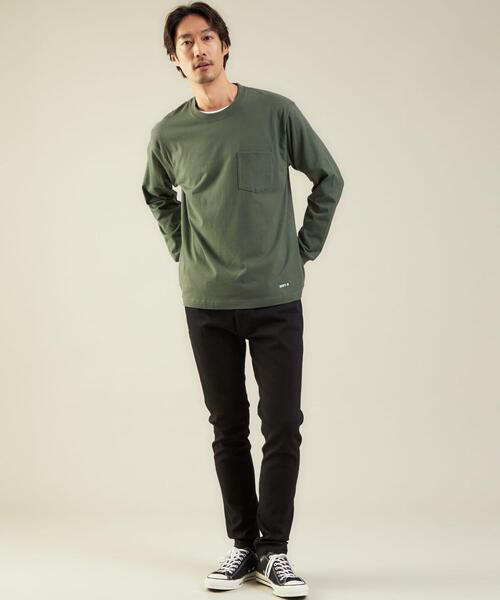 HANES（ヘインズ）の「【別注】＜Hanes×green label relaxing＞BEEFY ロゴ ポケット Tシャツ（Tシャツ/カットソー・メンズ・ダークグリーン/ダークブラウン/ブラック/ホワイト・L/M/S）」の7枚目の写真