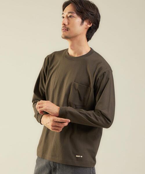 HANES（ヘインズ）の「【別注】＜Hanes×green label relaxing＞BEEFY ロゴ ポケット Tシャツ（Tシャツ/カットソー・メンズ・ダークグリーン/ダークブラウン/ブラック/ホワイト・L/M/S）」の10枚目の写真