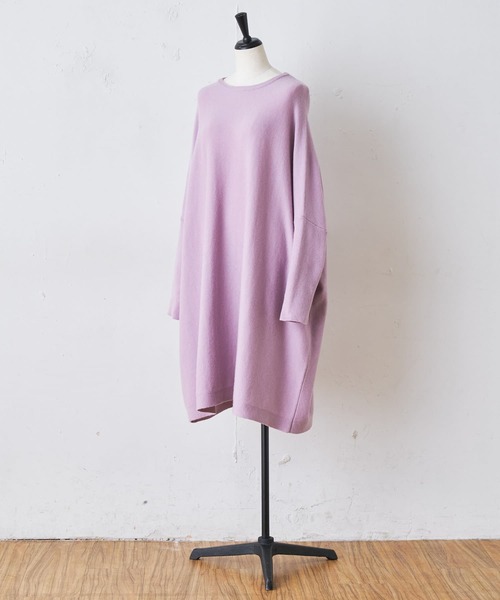 BEARDSLEY（ビアズリー）の「コートの下もさし色で目を惹く　BIGクルーニット（ニット/セーター・レディース・ミント/バイオレット・FREE）」の7枚目の写真