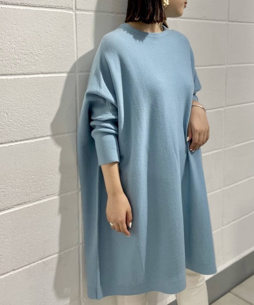 BEARDSLEY（ビアズリー）の「コートの下もさし色で目を惹く　BIGクルーニット（ニット/セーター・レディース・ミント/バイオレット・FREE）」の18枚目の写真