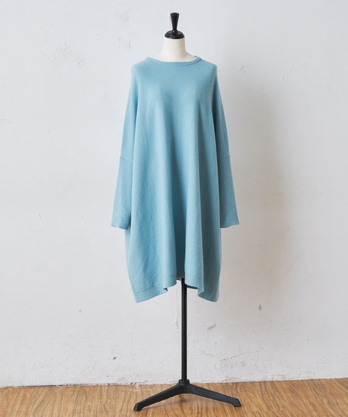 BEARDSLEY（ビアズリー）の「コートの下もさし色で目を惹く　BIGクルーニット（ニット/セーター・レディース・ミント/バイオレット・FREE）」の19枚目の写真