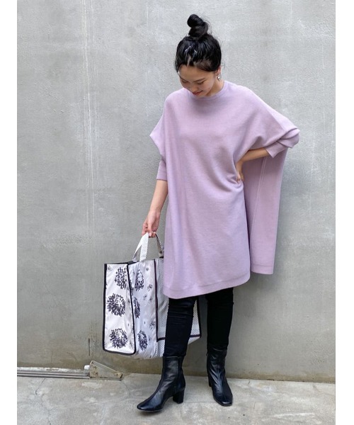 BEARDSLEY（ビアズリー）の「コートの下もさし色で目を惹く　BIGクルーニット（ニット/セーター・レディース・ミント/バイオレット・FREE）」の22枚目の写真