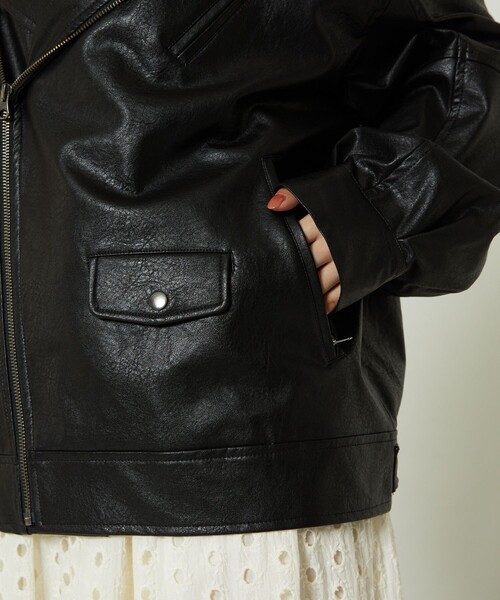 【新品】freaksstore ライダースジャケット　フェイクレザー FREAK'S STORE/フェイクレザーブルゾン｜Daytona Park(FREAK'S