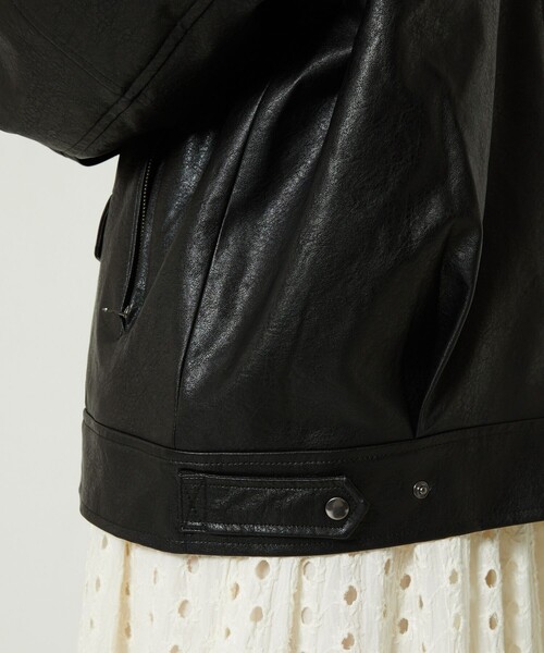 FREAK'S STORE（フリークスストア）の「フェイクレザーライダースジャケット（ライダースジャケット・レディース・ブラック・ﾌﾘ-）」の17枚目の写真