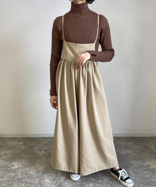 MLI'A（エムリア）の「キャミサロペット／A（サロペット/オーバーオール・レディース・ベージュ/ブラック/グリーン・M）」の2枚目の写真