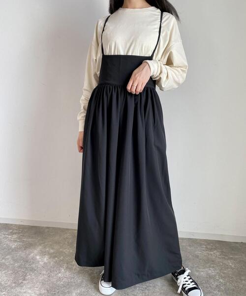 MLI'A（エムリア）の「キャミサロペット／A（サロペット/オーバーオール・レディース・ベージュ/ブラック/グリーン・M）」の8枚目の写真