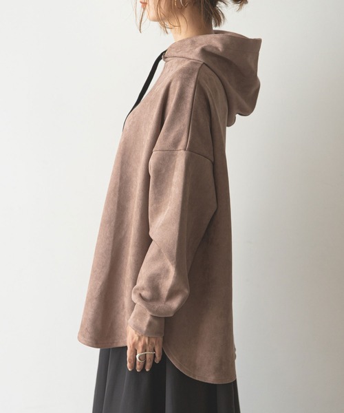 rectangle（レクタングル）の「スエードパーカー（パーカー・レディース・ブルーグレー/モカ・FREE）」の7枚目の写真