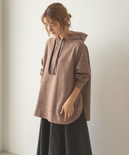 rectangle（レクタングル）の「スエードパーカー（パーカー・レディース・ブルーグレー/モカ・FREE）」の3枚目の写真