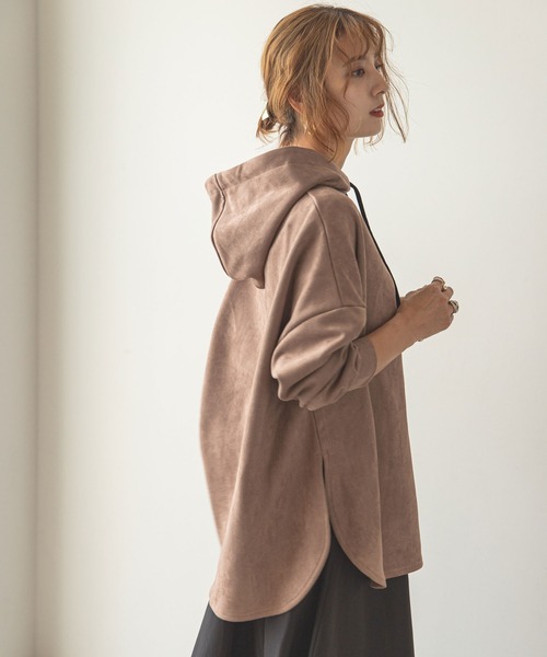 rectangle（レクタングル）の「スエードパーカー（パーカー・レディース・ブルーグレー/モカ・FREE）」の4枚目の写真