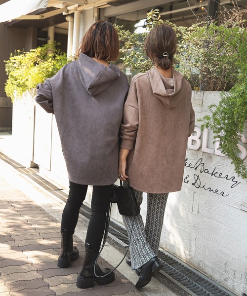 rectangle（レクタングル）の「スエードパーカー（パーカー・レディース・ブルーグレー/モカ・FREE）」の11枚目の写真