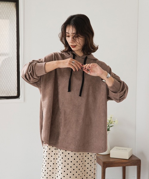 rectangle（レクタングル）の「スエードパーカー（パーカー・レディース・ブルーグレー/モカ・FREE）」の16枚目の写真