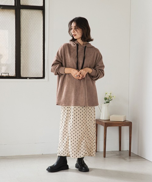 rectangle（レクタングル）の「スエードパーカー（パーカー・レディース・ブルーグレー/モカ・FREE）」の19枚目の写真