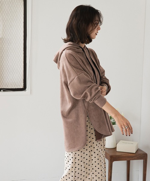 rectangle（レクタングル）の「スエードパーカー（パーカー・レディース・ブルーグレー/モカ・FREE）」の20枚目の写真