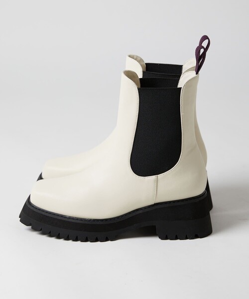 PUBLUX（パブリュクス）の「PUBLUX/パブリュクス 厚底チェルシーブーツ　トラックソールサイドゴアブーツ◇（ブーツ・レディース・ブラック/アイボリー・23cm/23.5cm/24cm/24.5cm）」の15枚目の写真