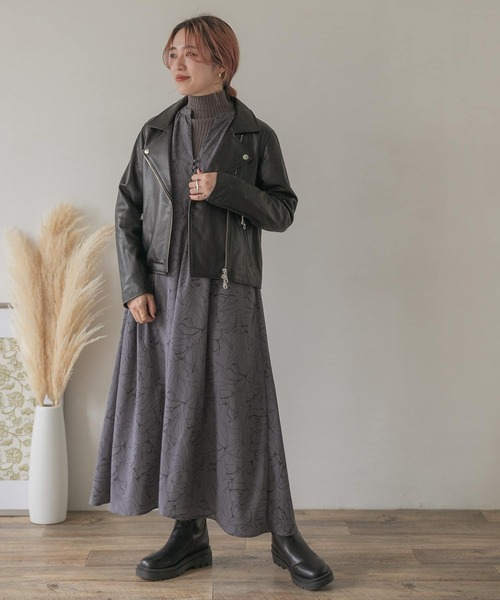 ITEMS URBANRESEARCH(アイテムズ アーバンリサーチ)の「ラムレザーダブルライダースジャケット(ライダースジャケット・レディース・ブラック/モカ・SMALL/MEDIUM)」の6枚目の写真
